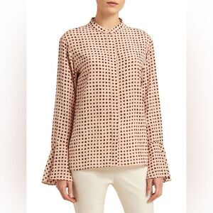 Donna Karan Polka Dot 100% Silk Blouse